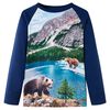 vidaXL Kindershirt met lange mouwen 116 marineblauw