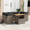 vidaXL 7-delige Loungeset met kussens poly rattan grijs