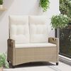 vidaXL Tuinbank Beige en Cr&egrave;me 105 x 60 x 112 cm Staal en Polyester
