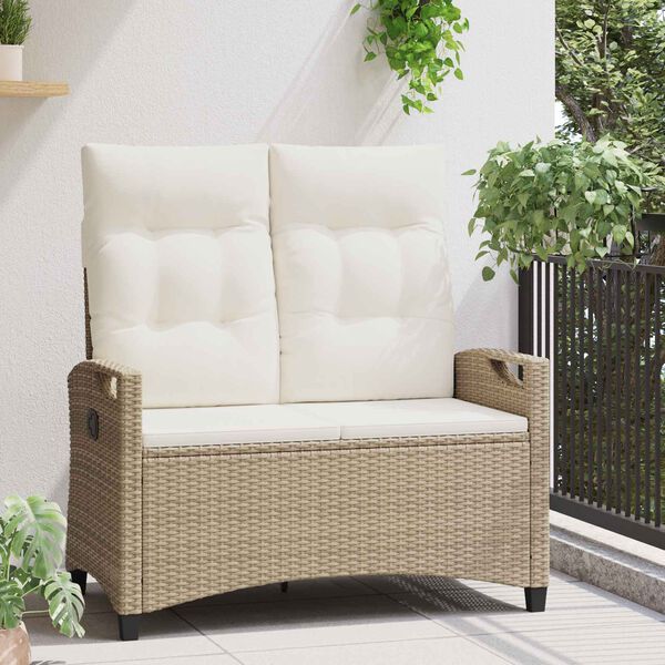 vidaXL Tuinbank Beige en Cr&egrave;me 105 x 60 x 112 cm Staal en Polyester