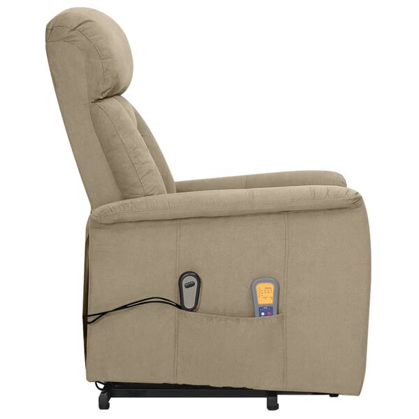 vidaXL Sta-op-massagestoel microvezelstof lichtgrijs