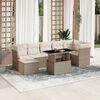 vidaXL 8-delige Loungeset met kussens poly rattan beige