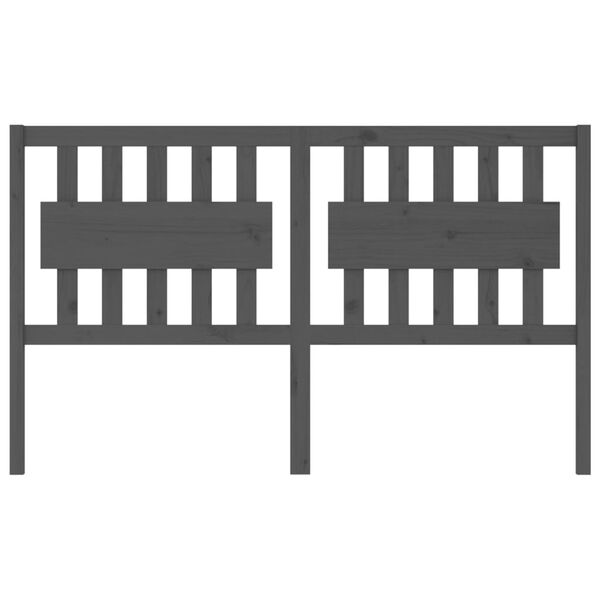 vidaXL Hoofdbord 165,5x4x100 cm massief grenenhout grijs