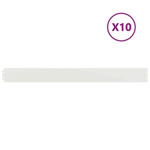 vidaXL Gazonrand 10 st 10 x 103 cm Koudgewalst staal Wit