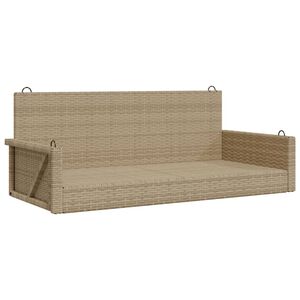 vidaXL Schommelbank 119x56x48 cm poly rattan beige