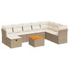 vidaXL 9-delige Loungeset met kussens poly rattan beige