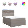 vidaXL Boxspring met matras stof taupe 160x200 cm