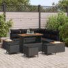 vidaXL Tuinbankenset 9 pcs Zwart poly rattan