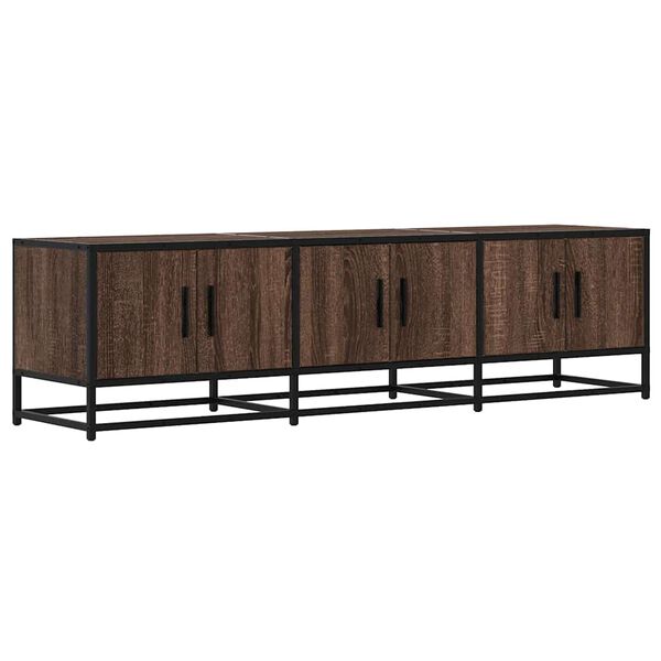 vidaXL Tv-meubel 150x35x41 cm bewerkt hout metaal bruin eikenkleur