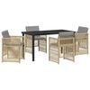 vidaXL Tuin eettafelset 5 st Beige Gepoedercoat staal