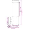 vidaXL Buiten Wandlamp 2 pcs Zilver 12 x 8,5 x 27 cm