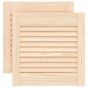 vidaXL Kastdeuren met lamellen 2 st 39,5x39,4 cm massief grenenhout