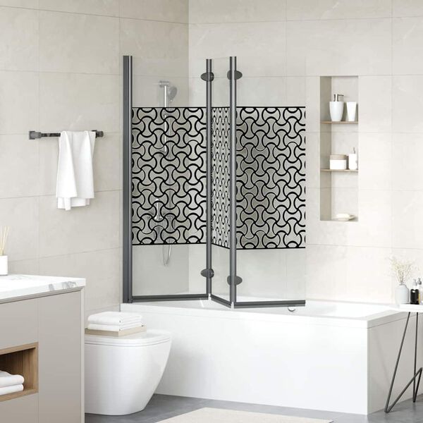 Douche Omhulsel Zwart en transparant 130 x 130 cm gehard glas