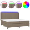 vidaXL Boxspring met matras en LED stof taupe 200x200 cm