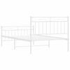 vidaXL Bedframe met hoofd- en voeteneinde metaal wit 100x200 cm