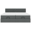 vidaXL Ottoman bed met matrassen 160x200cm stof donkergrijs
