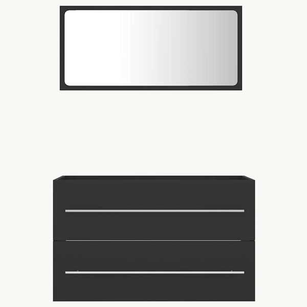 vidaXL 2-delige Badkamermeubelset spaanplaat grijs