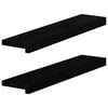 vidaXL Vensterbanken 2 st 70x15x2 cm massief eikenhout bruin-zwart
