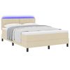 vidaXL Boxspring bed met matras met hoofdeinde Cr&egrave;me 160 x 200 cm Stof