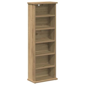 vidaXL CD Kast Artisanaal eiken 60 x 17 x 92 cm Bewerkt hout