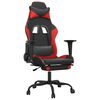 vidaXL Massage gamestoel met voetensteun kunstleer zwart en rood