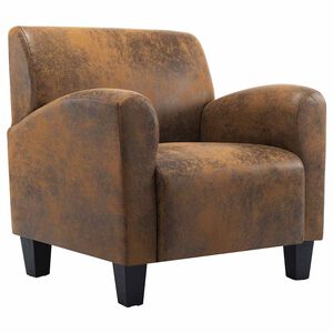 vidaXL Fauteuil Bruin 70x69x72 cm Kunstsu&egrave;de