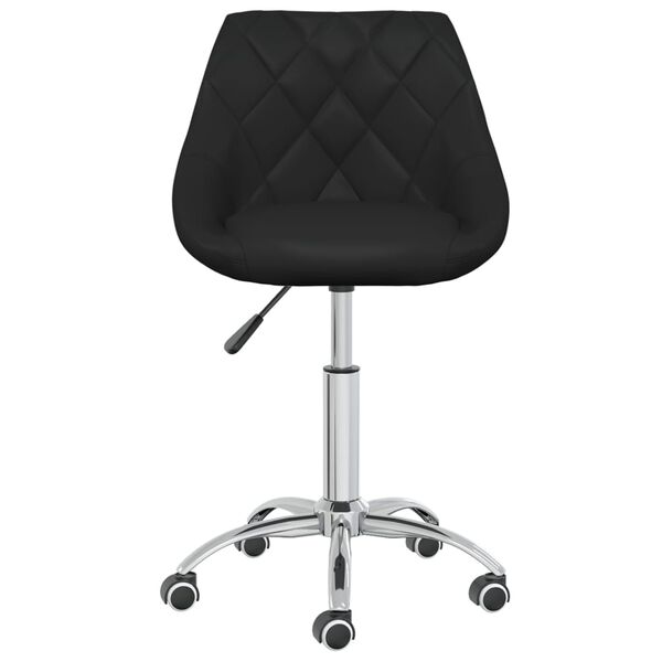 vidaXL Eetkamerstoelen draaibaar 2 st kunstleer zwart