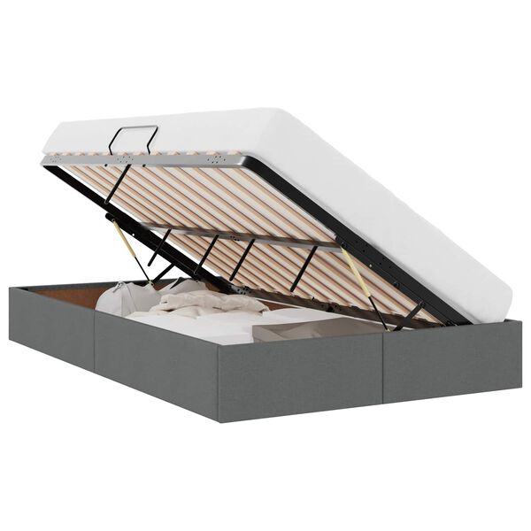 vidaXL Opslag bed met matras met opslag Donkergrijs 120 x 200 cm Stof