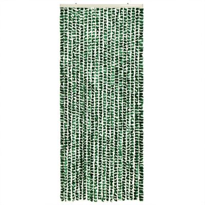 vidaXL Vliegengordijn 100x200 cm chenille groen en wit