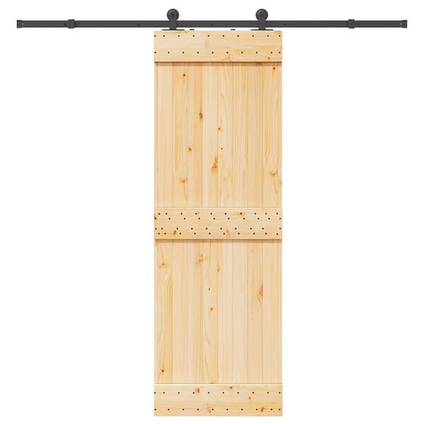 vidaXL Schuifdeur met beslag 70x210 cm massief grenenhout