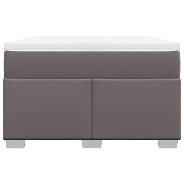 vidaXL Boxspring met matras kunstleer grijs 120x190 cm