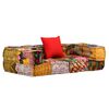 vidaXL Poef tweezits modulair stof patchwork