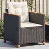 vidaXL Tuinstoel met kussens poly rattan zwart