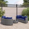 vidaXL 7-delige Loungeset met kussens poly rattan grijs