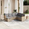 vidaXL 7-delige Loungeset met kussens poly rattan gemengd beige