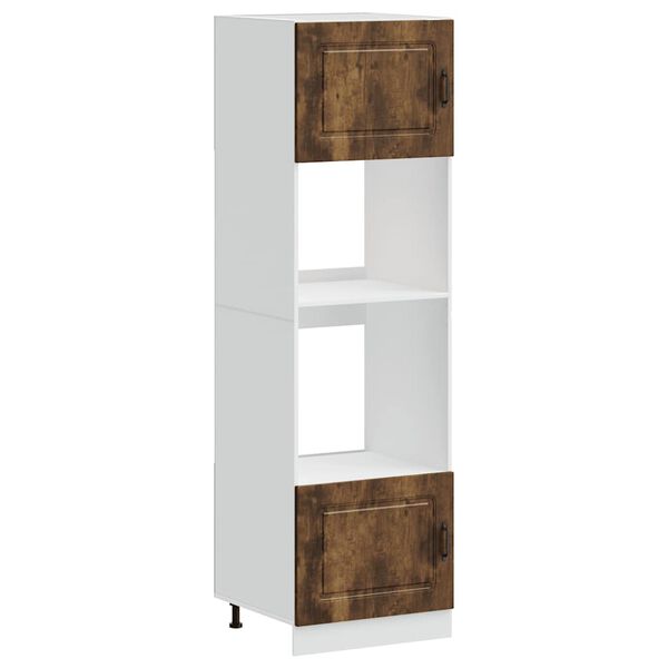 vidaXL Ovenkasten 2 st Kalmar bewerkt hout gerookt eikenkleurig