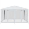 vidaXL Partytent met 8 mesh zijwanden 4x4 m HDPE wit