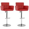 vidaXL Barstoelen 2 st kunstleer rood