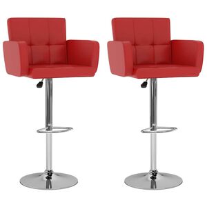 vidaXL Barstoelen 2 st kunstleer rood