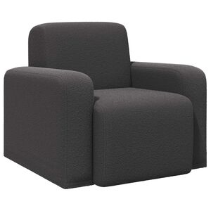 vidaXL Fauteuil Donkergrijs Boucl&eacute;