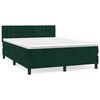 vidaXL Boxspring met matras fluweel donkergroen 140x190 cm