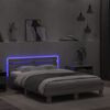 vidaXL Bedframe met hoofdeinde en LED grijs sonoma eiken 120x190 cm