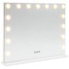 vidaXL LED Make-up Spiegel Wit 58 x 10 x 47 cm Glas en Staal