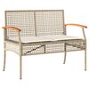 vidaXL 5-delige Tuinset met kussens poly rattan beige