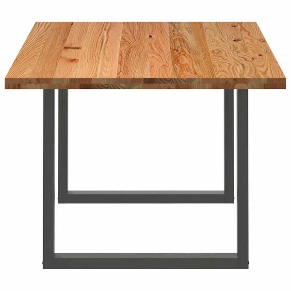 vidaXL Eettafel rechthoekig 180x100x74 cm massief eikenhout lichtbruin