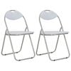 vidaXL Opklapbare stoelen, 2 stuks, wit kunstleer