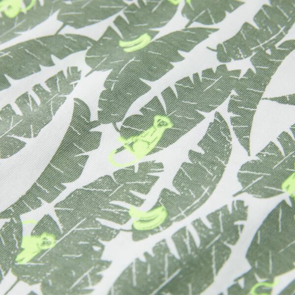 Kindershirt 128 ecru en donkerklimopgroen