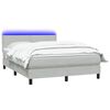 vidaXL Boxspring met matras en LED fluweel lichtgrijs 140x210 cm