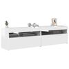 vidaXL Tv-meubelen 2 st met LED-verlichting 75x35x40 cm hoogglans wit