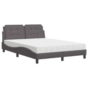 vidaXL Bedframe zonder matras "Zadar" kunstleer grijs 120x200 cm